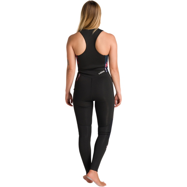2026 C-Skins Womens NuWave Solace Lite 2/2mm Long Jane Wetsuit C-NSOL22SLJW - Black / Tropical